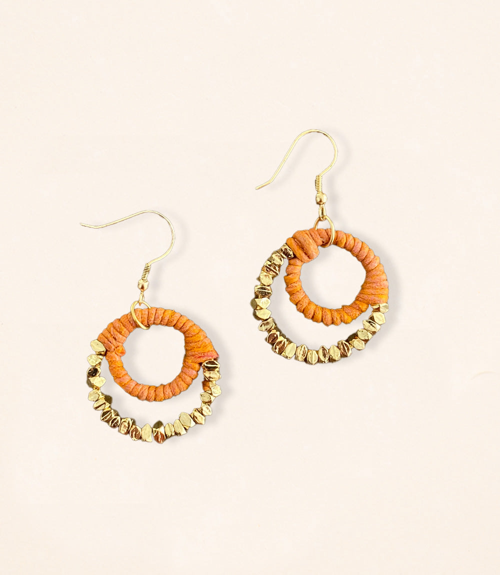 Top circle sari wrap earrings