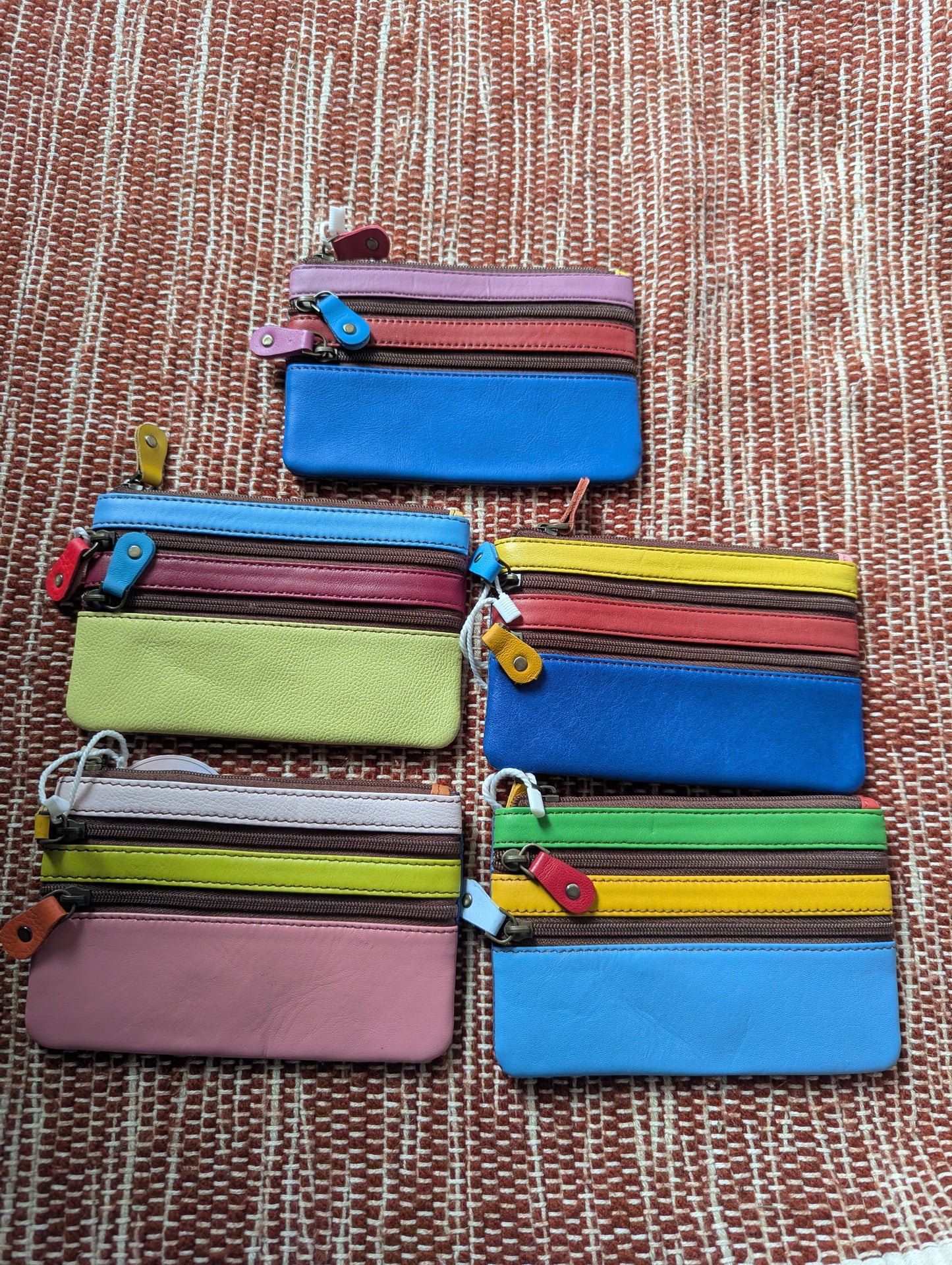 Colourful leather coin purses