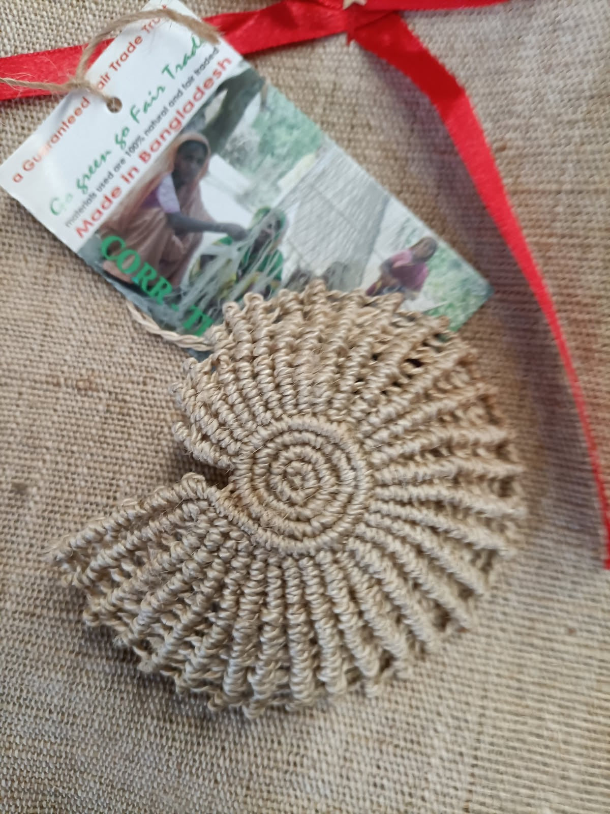 Jute Tatted Shell Ornament