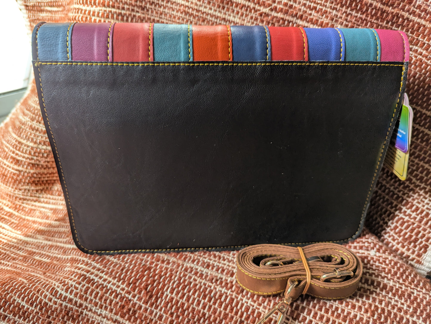 Rainbow Leather Crossbody Handbag or Clutch medium