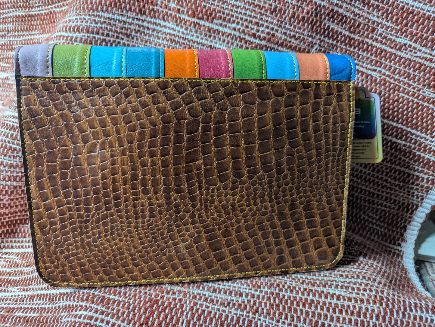 Rainbow Leather Crossbody Handbag or Clutch medium
