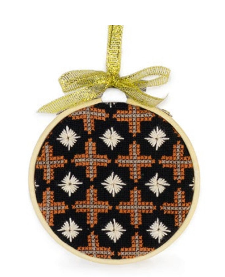 Small Embroidered Hoop Ornaments