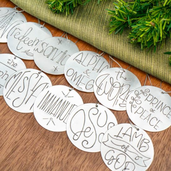 Names of Jesus Tin Ornament Set