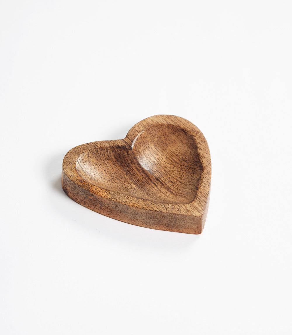 Wooden heart trinket dish