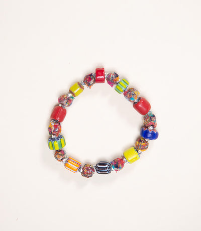 Upcycled Fabric Bracelet - Gutka Glass and Fabric