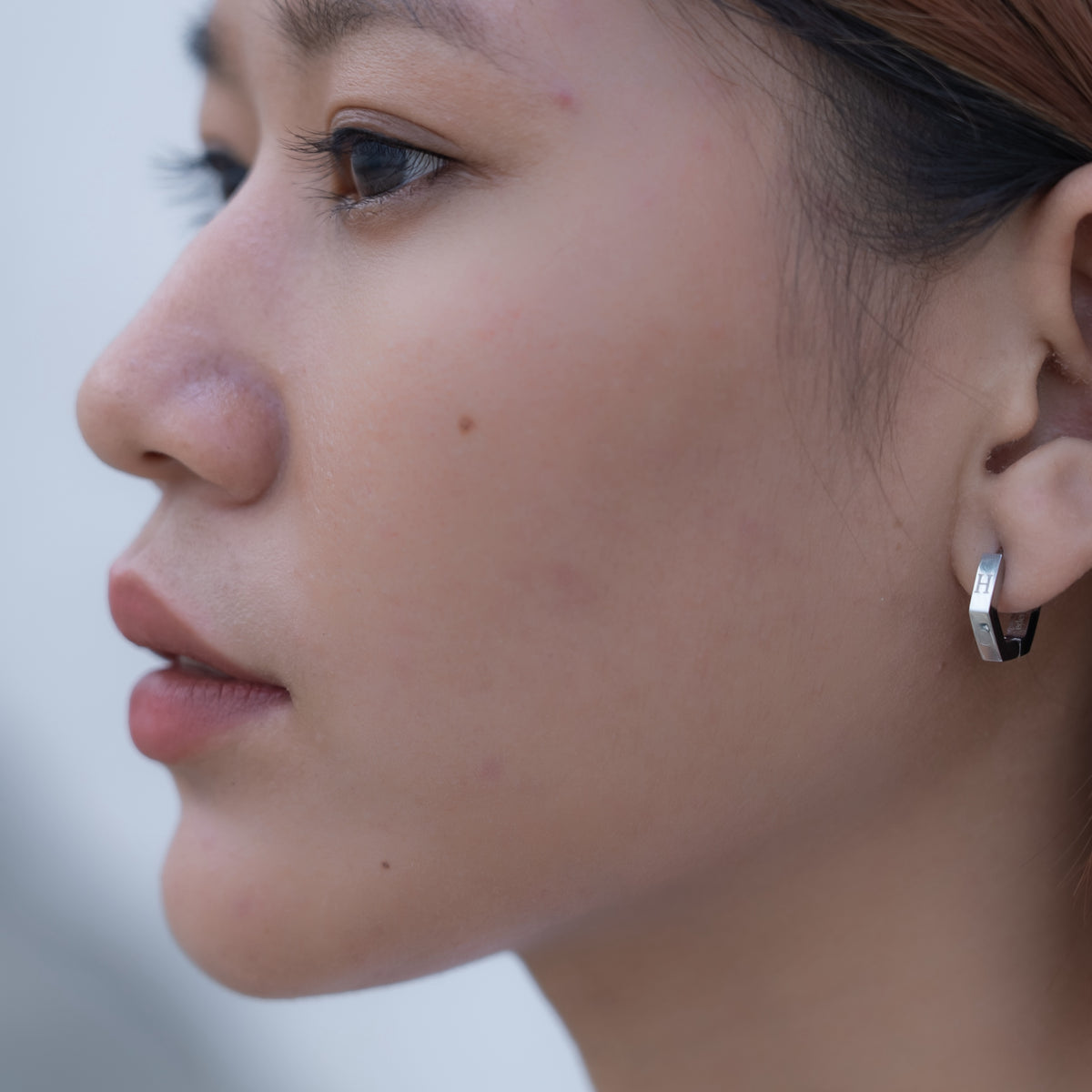 Hope in a Hexagon Huggie Earrings - Stainless Steel or Gold