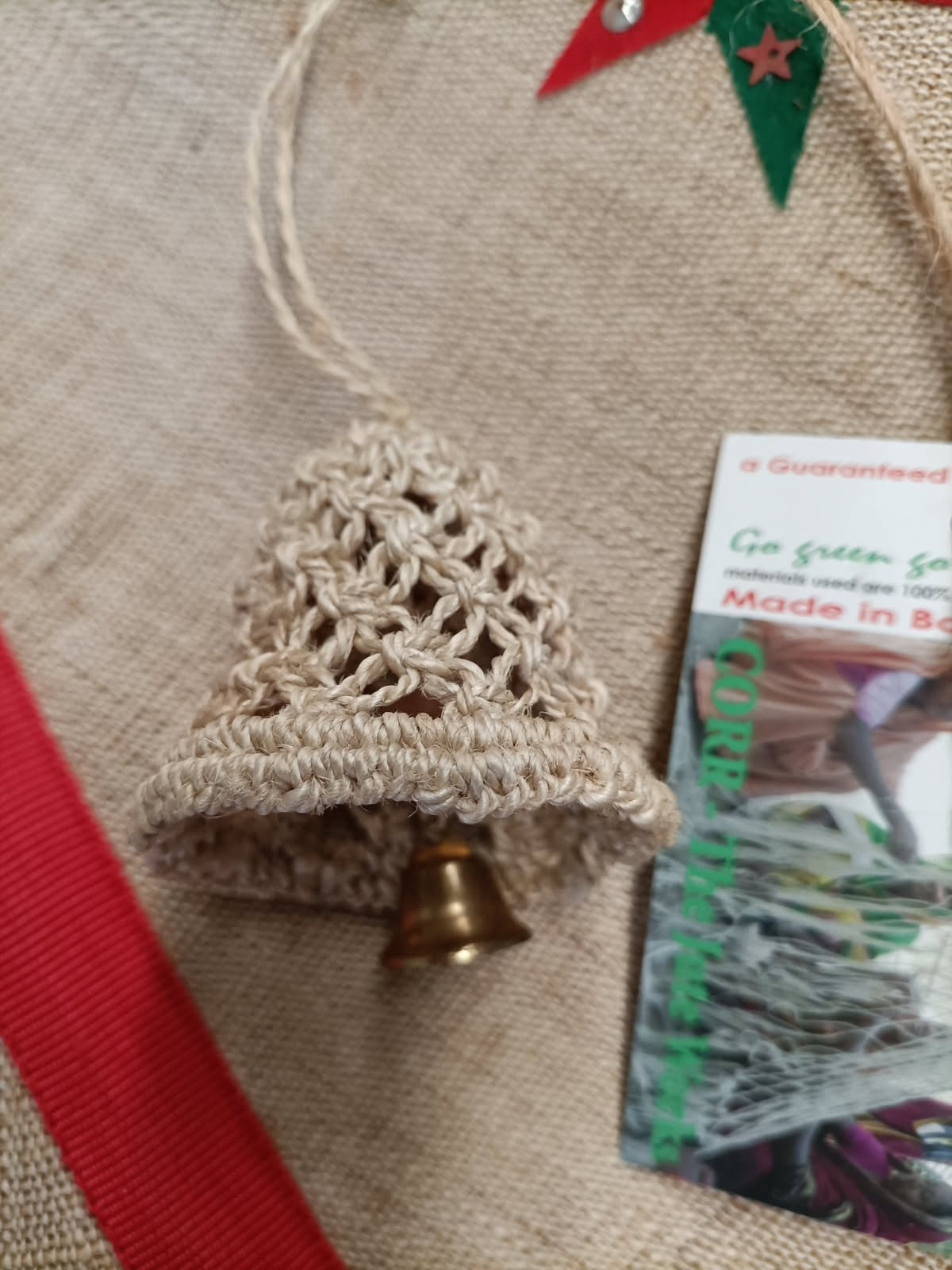 Handmade Jute Bell Ornament