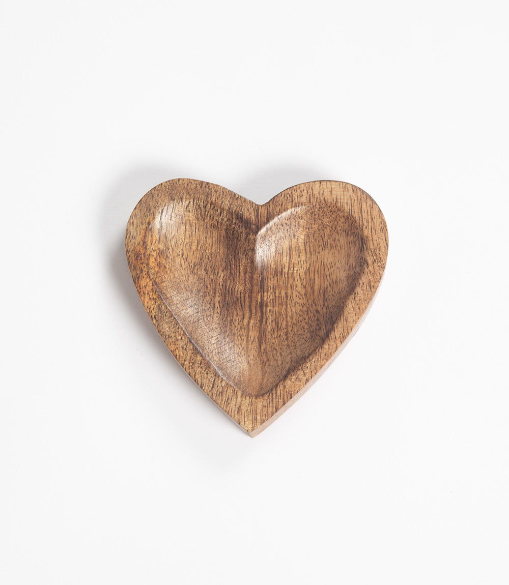 Wooden heart trinket dish