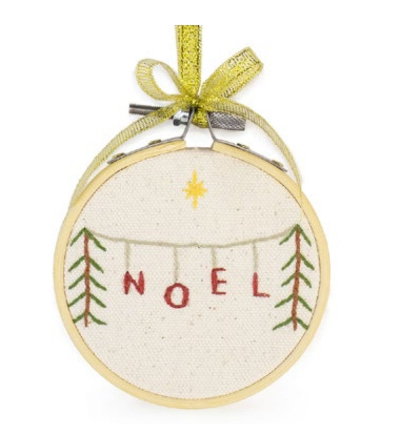 Small Embroidered Hoop Ornaments