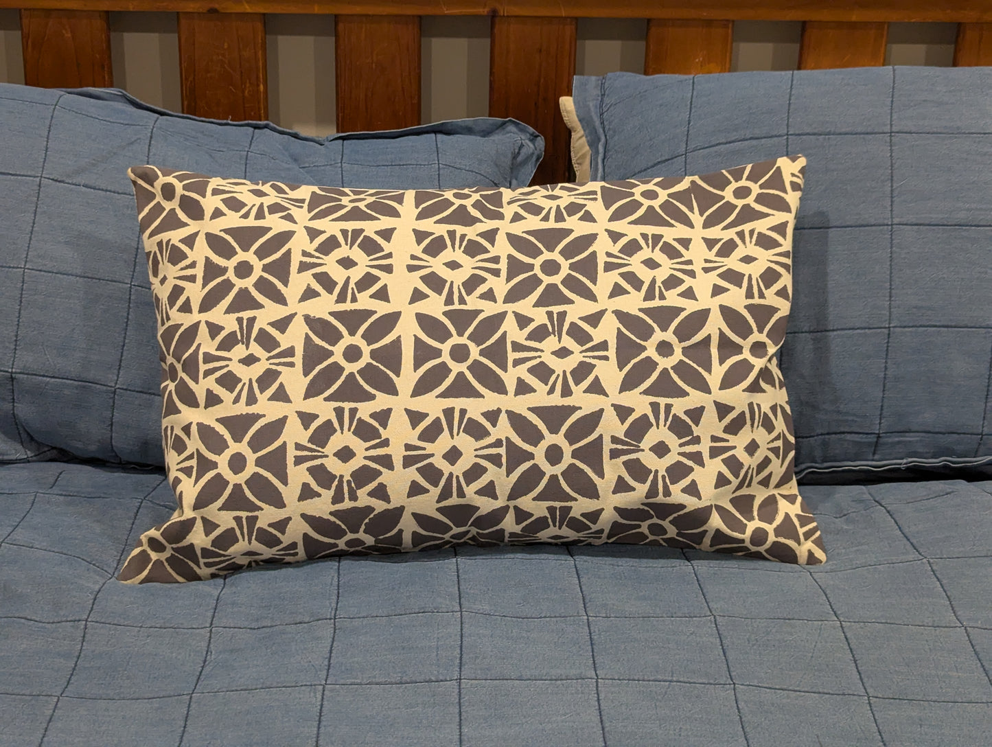 Rectangular hand block printed Cushion