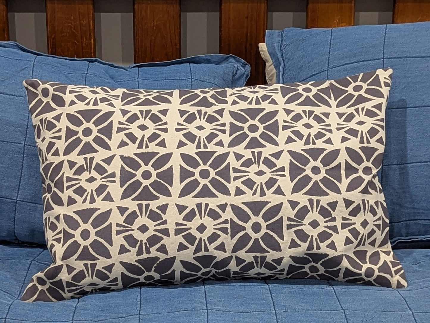 Rectangular hand block printed Cushion