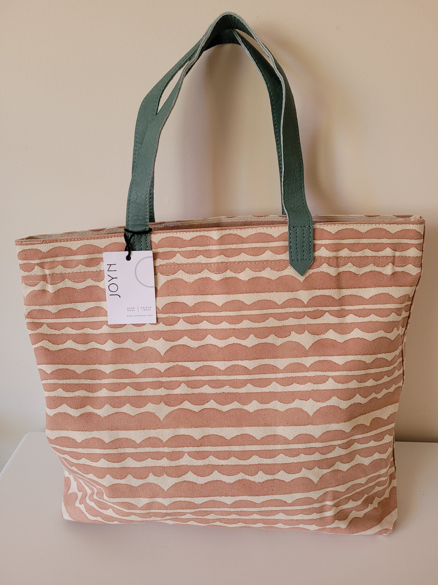 Canvas and Leather Clay Jello Tote Bag