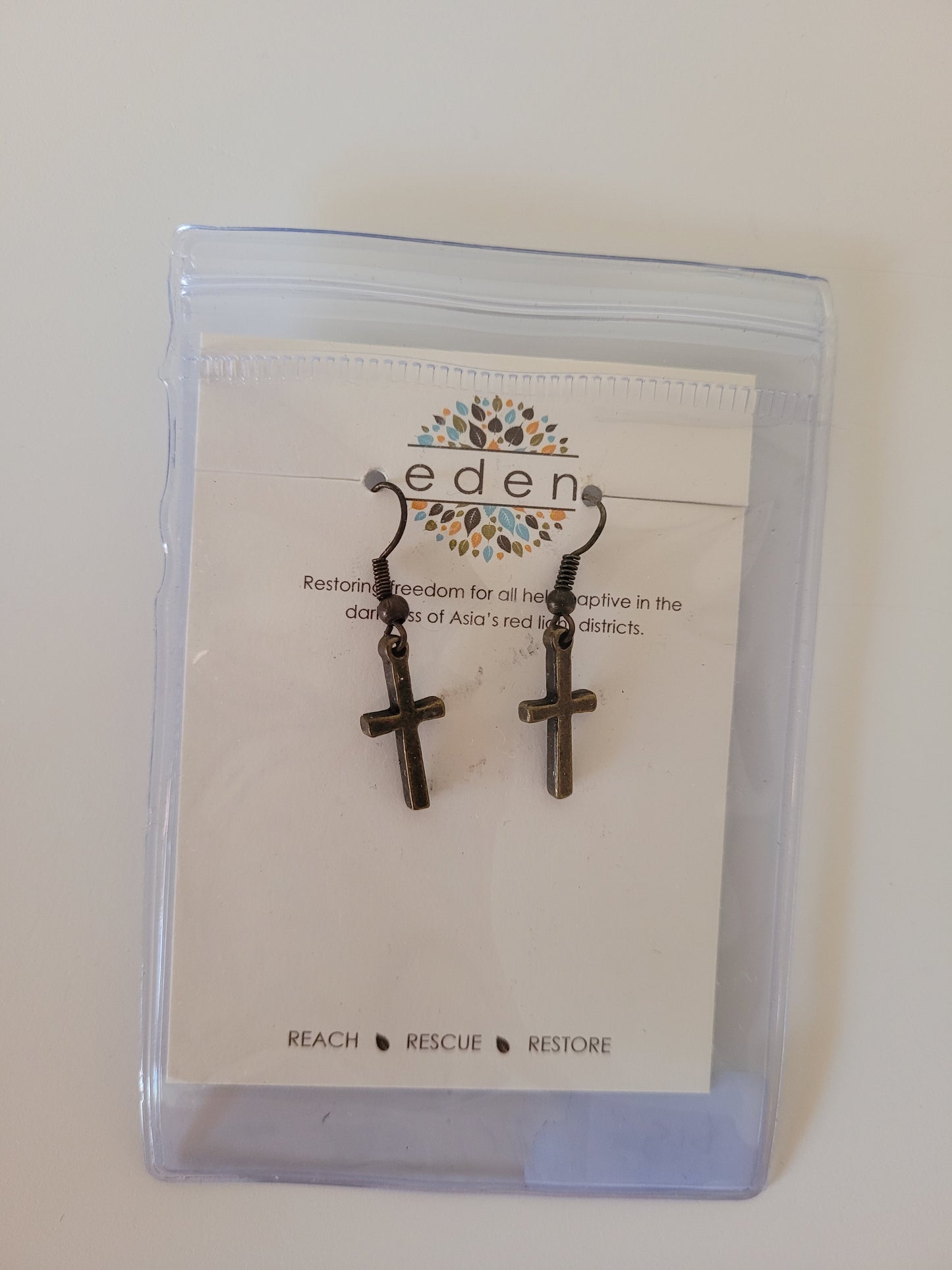 Bronze Cross Earrings