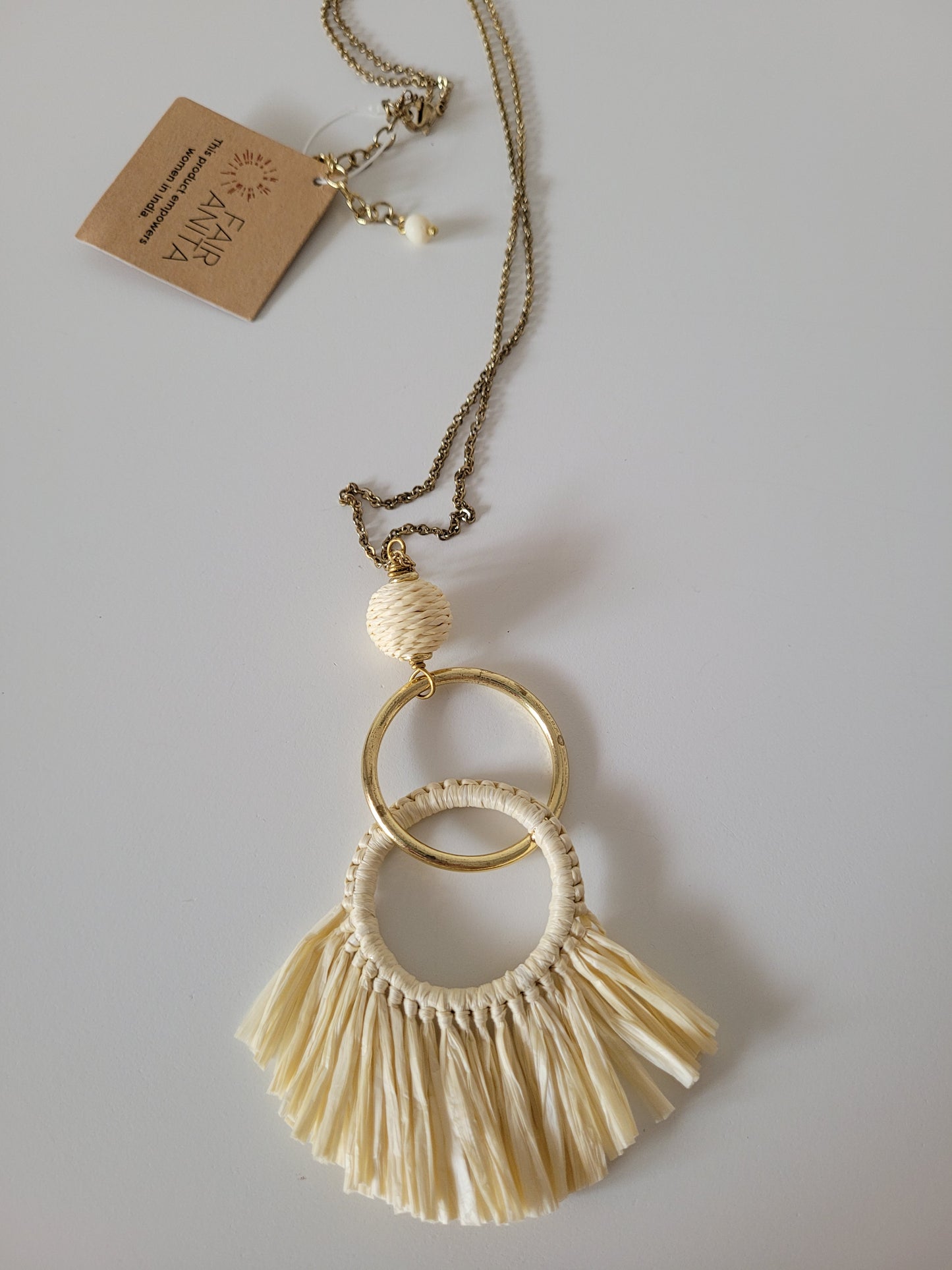 Raffia Fringe Necklace