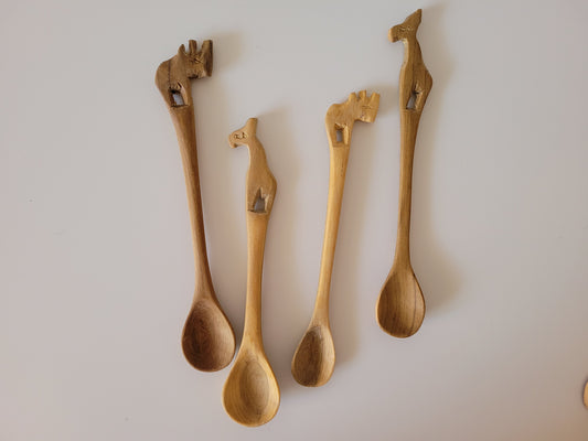 Hand carved wooden tea spoons