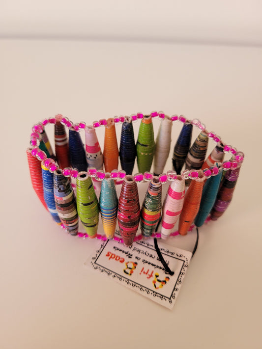 Wide Paper Bead Bracelet