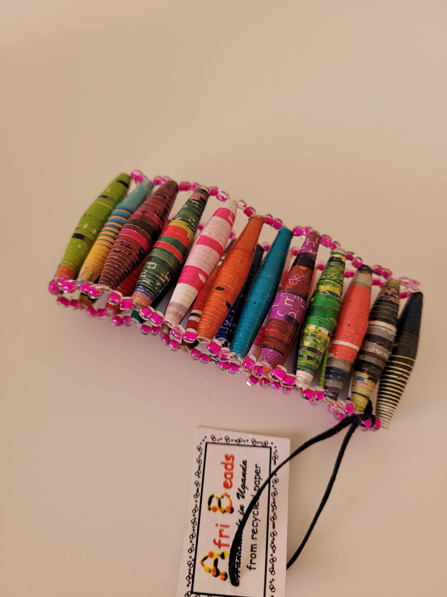 Wide Paper Bead Bracelet