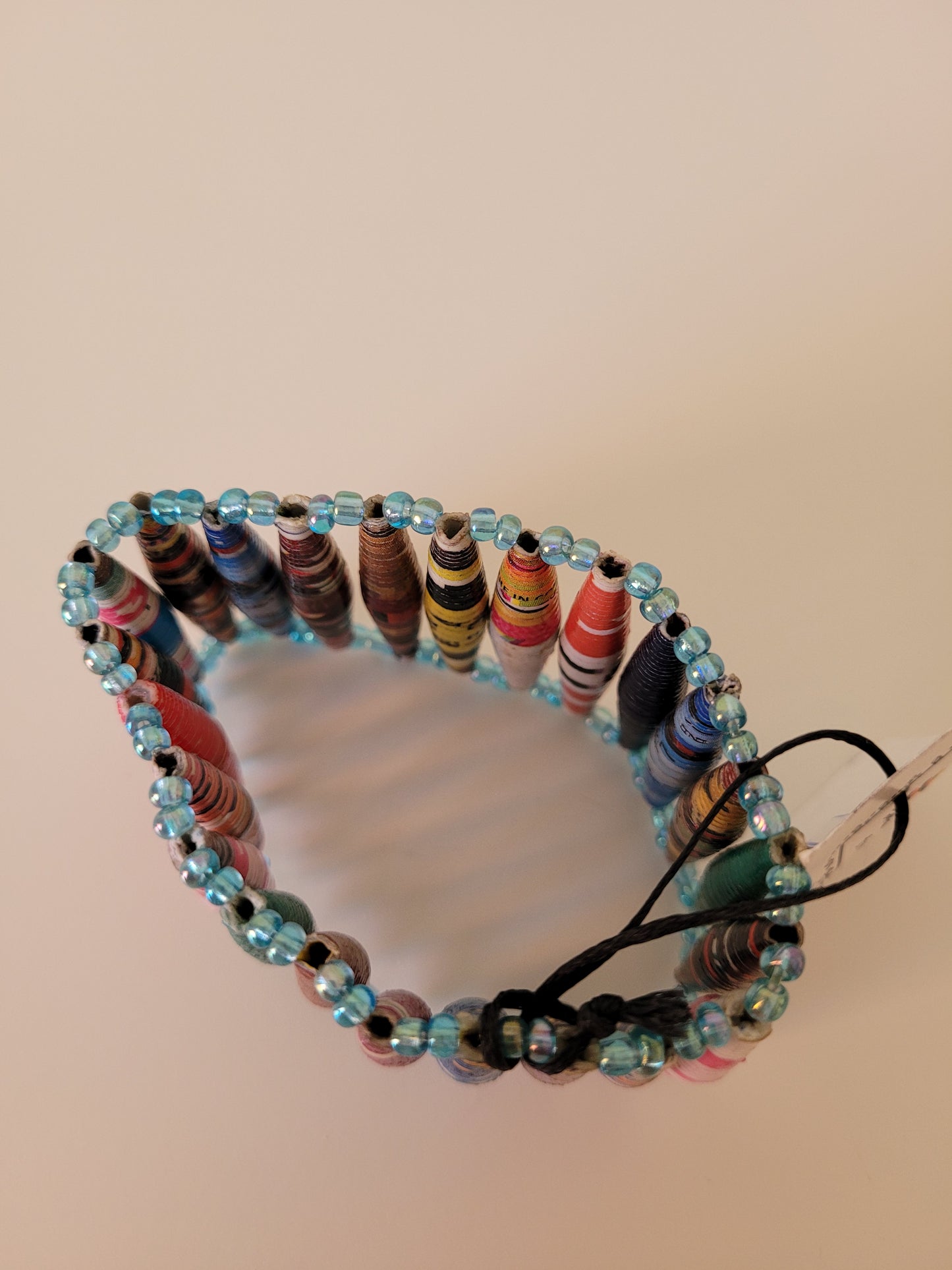 Wide Paper Bead Bracelet