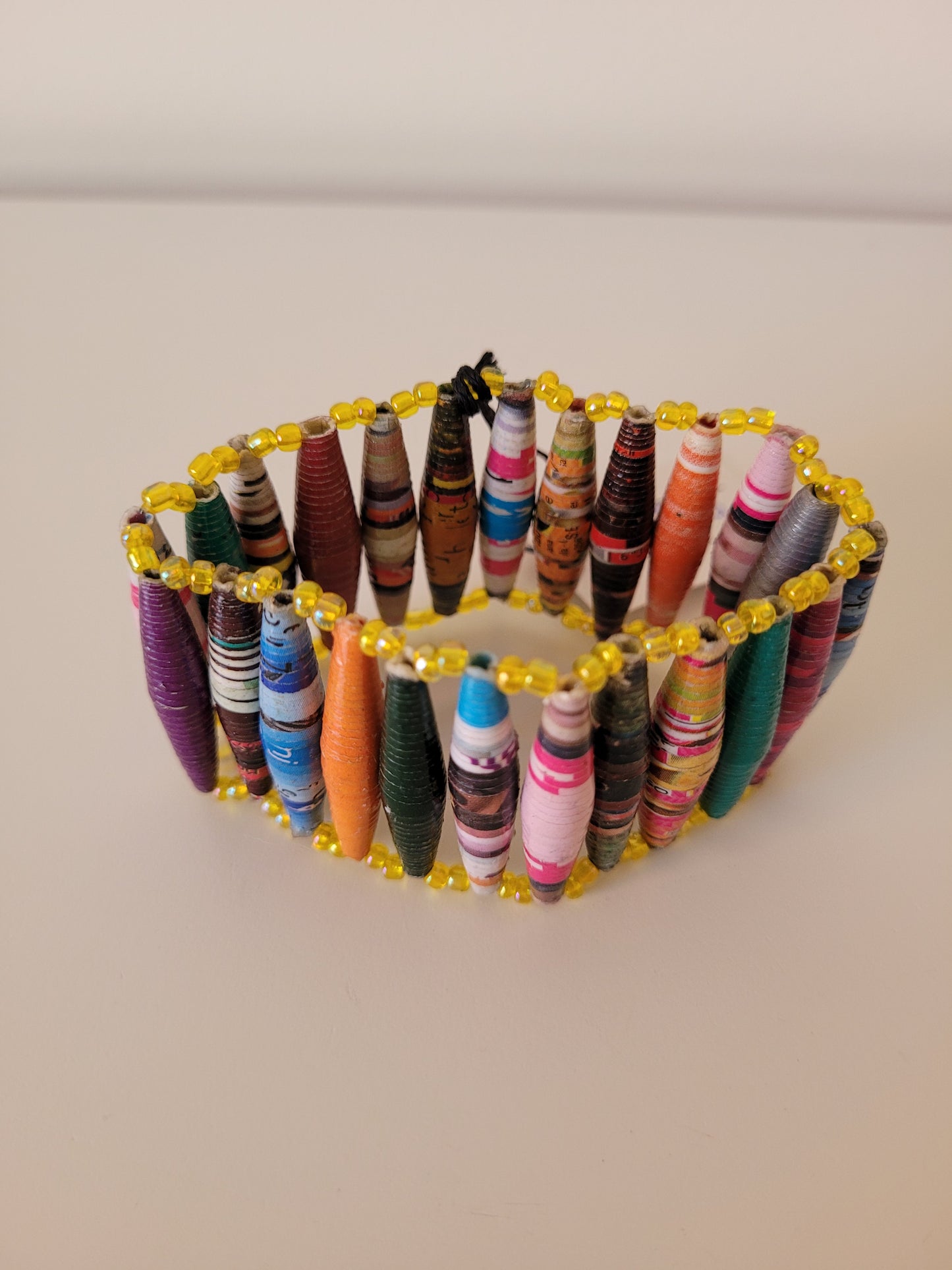 Wide Paper Bead Bracelet