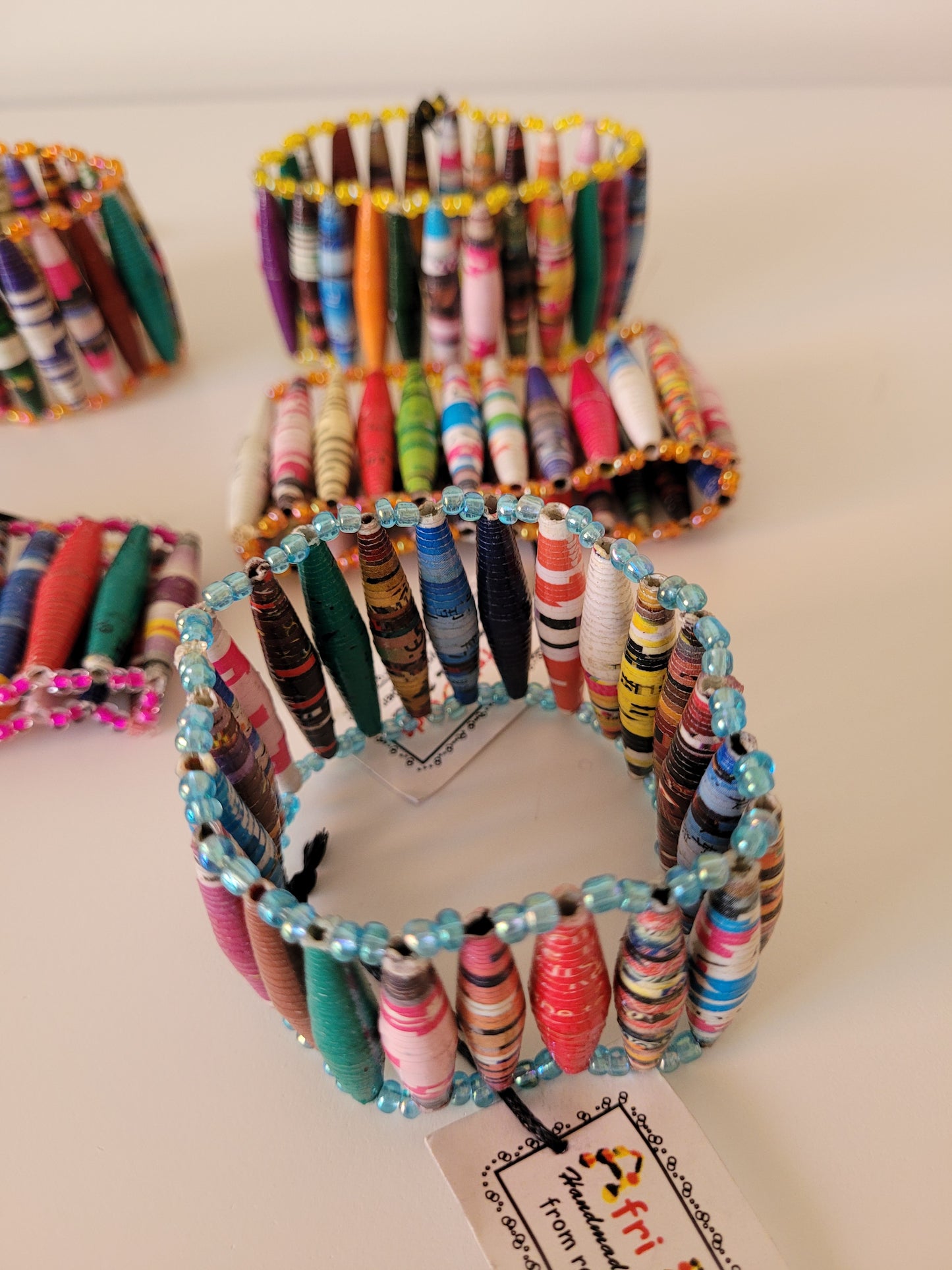 Wide Paper Bead Bracelet