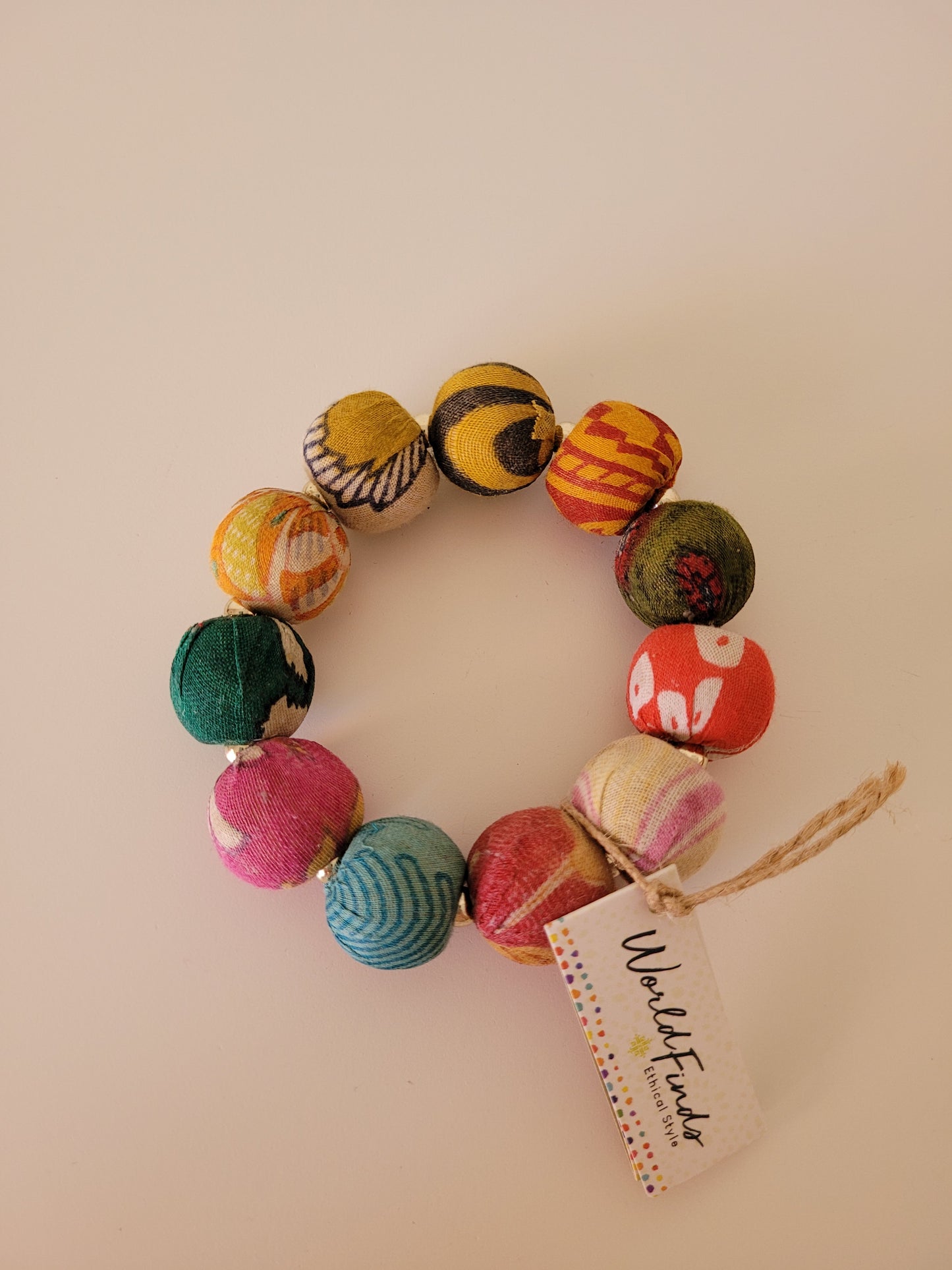 Large Bauble Kantha Bead Bracelet