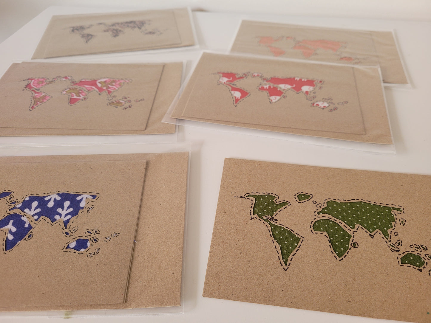 Handmade Fabric and Cardboard Cards