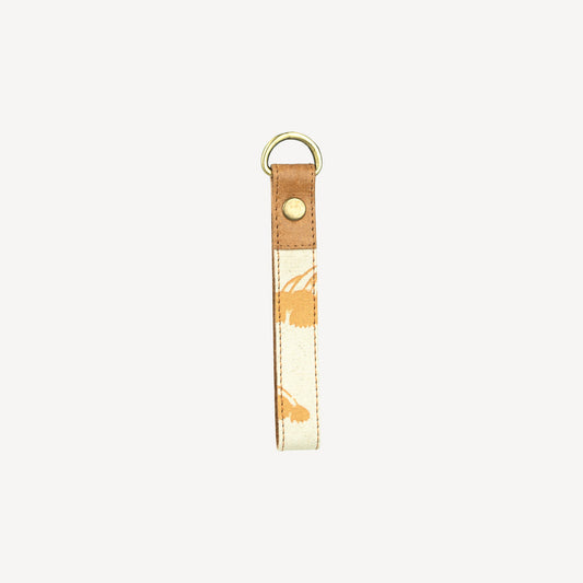 Large Keychain - Small Flora Print (Saffron)