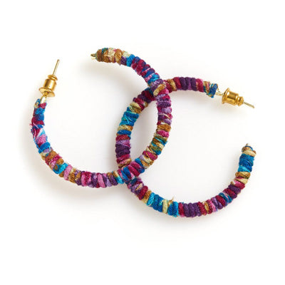 Sari hoop earrings