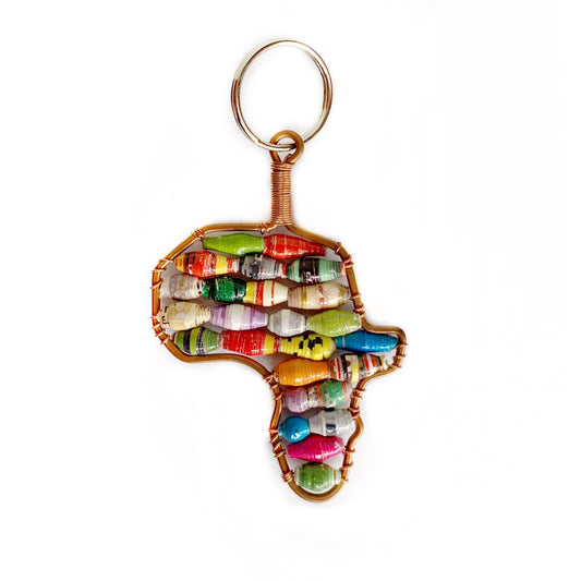 Africa Paper Bead Keyring