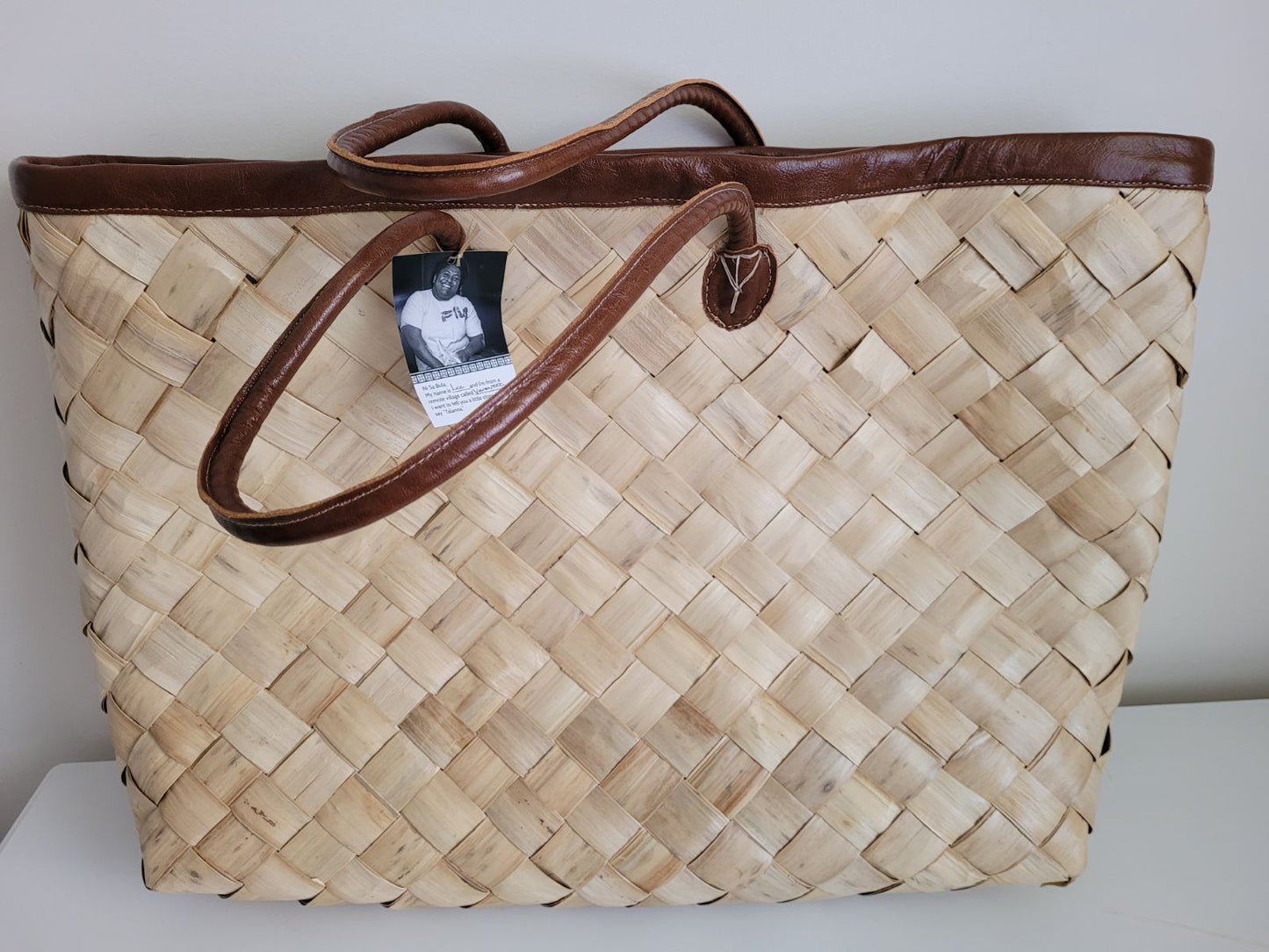 Handwoven oversized tote bag