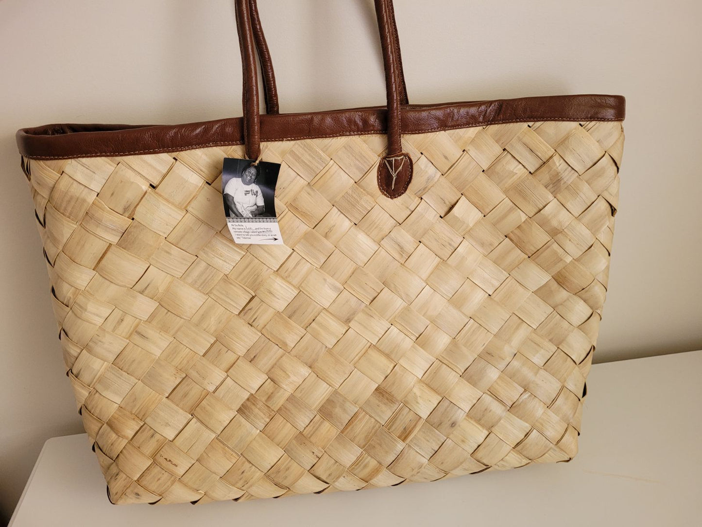 Handwoven oversized tote bag