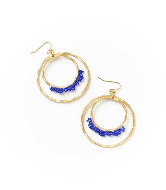 Kalapriya Earrings Navy Hoops