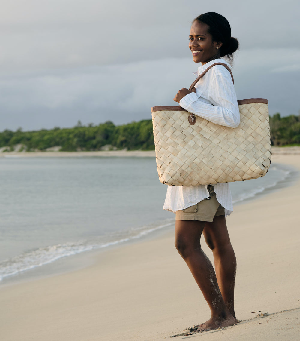 Handwoven oversized tote bag