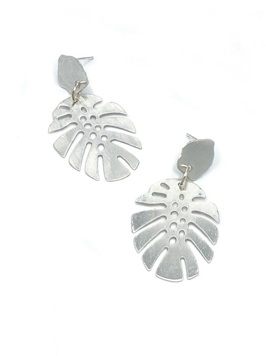 Monstera earrings