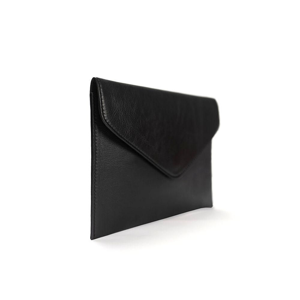 Kamala Black Leather Clutch